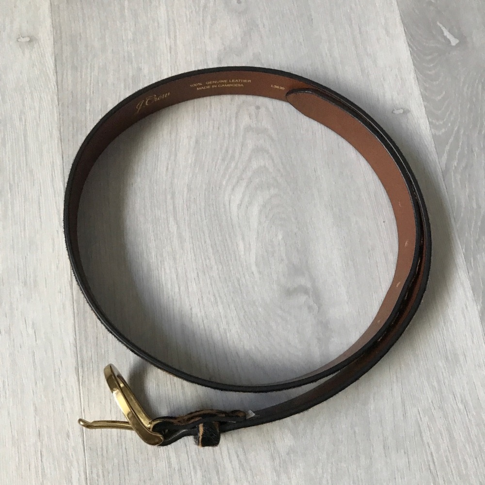 J CREW ANIMAL CHEETAH PRINT LEATHER PONY HAIR BELT WOMENS XS - Picture 3 of 8